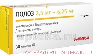 Лодоз 0,0025+0,00625 n30 табл п/плен/оболоч Лодоз 0,0025+0,00625 n30 табл п/плен/оболоч