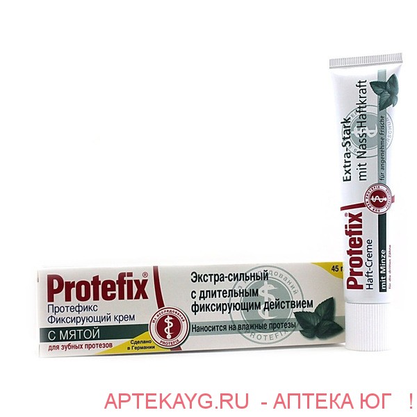 Протефикс крем фиксирующий экстра сильный для зубных протезов с мятой туба 40мл