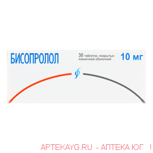 Бисопролол 0,01 n30 табл п/плен/оболоч