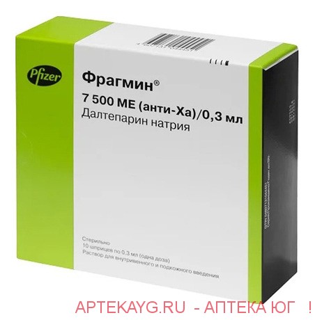Фрагмин раствор для инъекций 7500МЕ/0,3мл Фрагмин раствор для инъекций 7500МЕ/0,3мл