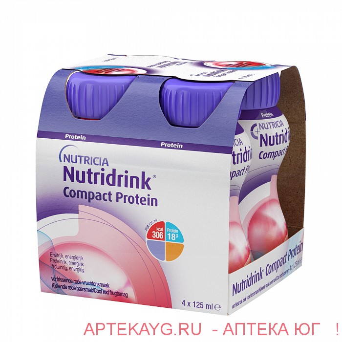 Нутридринк компакт протеин охлаждающий фруктово-ягодный вкус 125мл n4