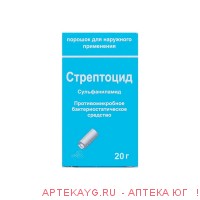 Стрептоцид 20,0 пор д/нар прим банка с дозат