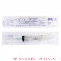 Шприц 10мл 3-х комп c иглой 21g 0,8x40 тип луер n10/паскаль/