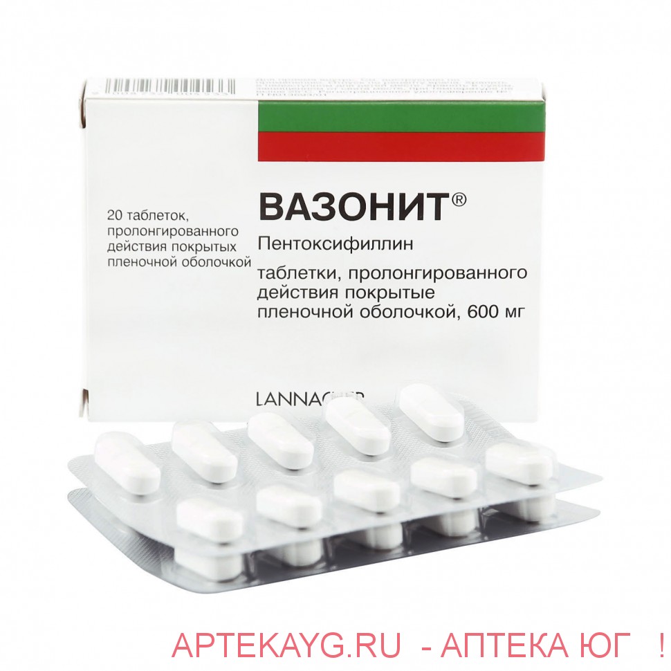 Вазонит 0,6 n20 табл пролонг п/плен/оболоч