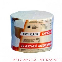 Lauma бинт эластичный 8смx3м