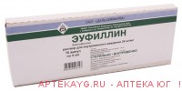Эуфиллин 0,024/мл 5мл n10 амп р-р в/в