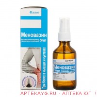 Меновазин р-р д/наруж прим (спирт) фл + нас/расп 50 мл х1 ^
