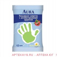 Aura салфетки влаж очищающ антибакт n20/ромашка