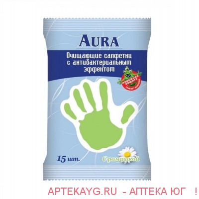 Aura салфетки влаж очищающ антибакт n20/ромашка