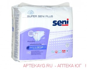 Подгузники дышащие для взрослых товарного знака seni: super seni large по 10 шт.