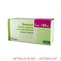 Вамлосет табл п/о плен 5 мг+160 мг х90