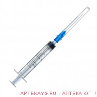 Шприц Луер однораз 3-х комп с иглой 2мл