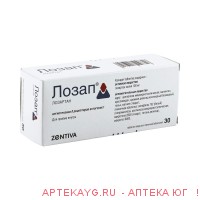 Лозап таб. п/о плён. 100мг №30