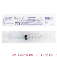 Шприц 20мл 3-х комп c иглой 21g 0,8x40 тип луер n5/паскаль/