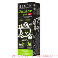 Rocs зубная паста junior black кокос и ваниль для детей 74,0