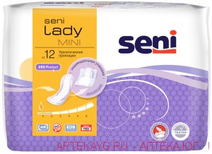 Прокладки урологические "seni lady" mini по 10+2  шт.