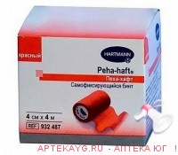 Peha-haft-фиксир. эласт.когез. бинт 4мх4см красный