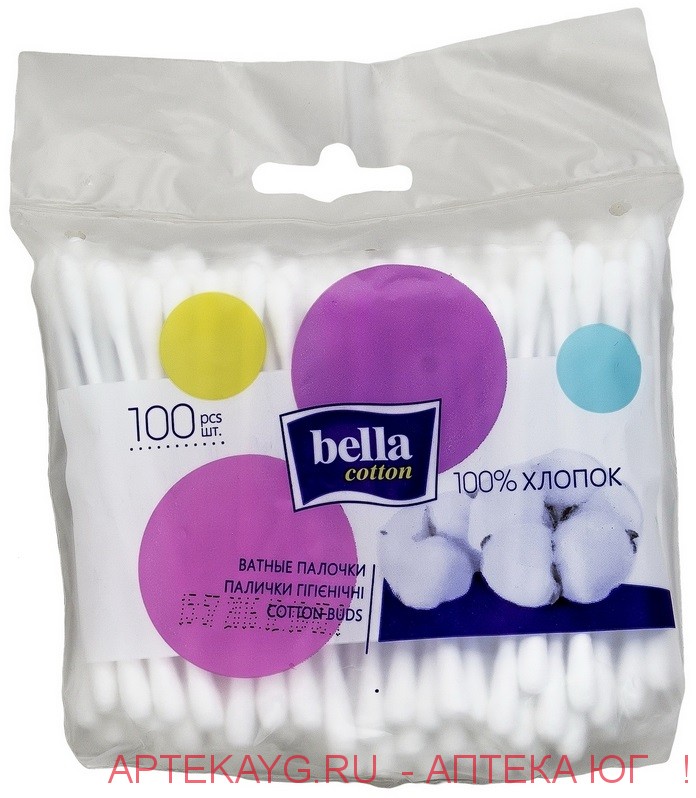 Ватные палочки "bella cotton" 100+20% шт.п/эт. мед.