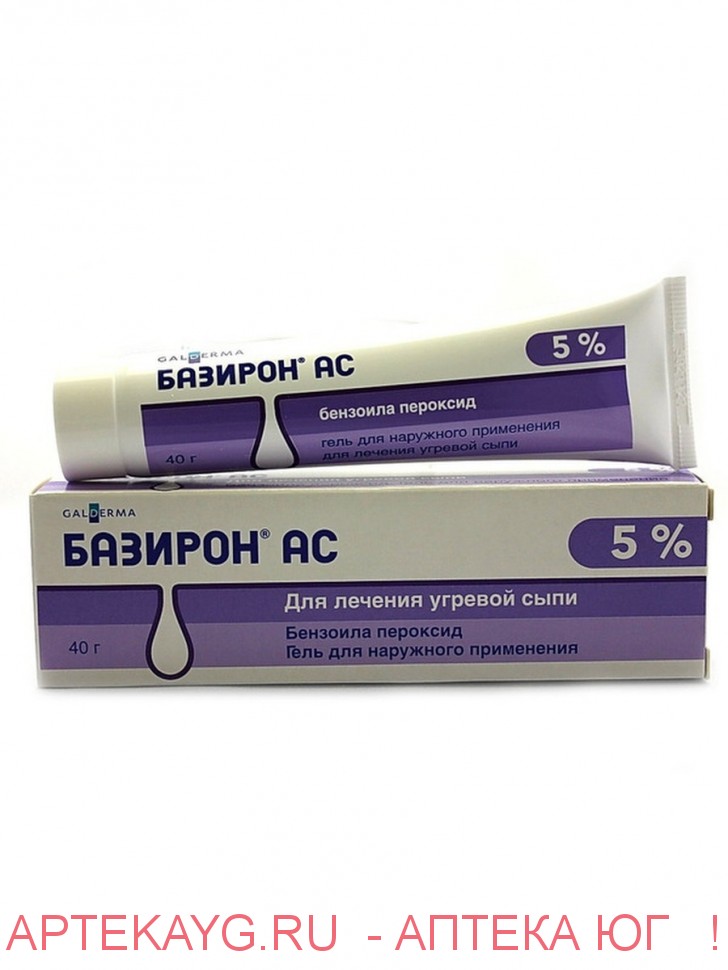 Базирон ас гель д/наружн. прим. 5% туба 40г