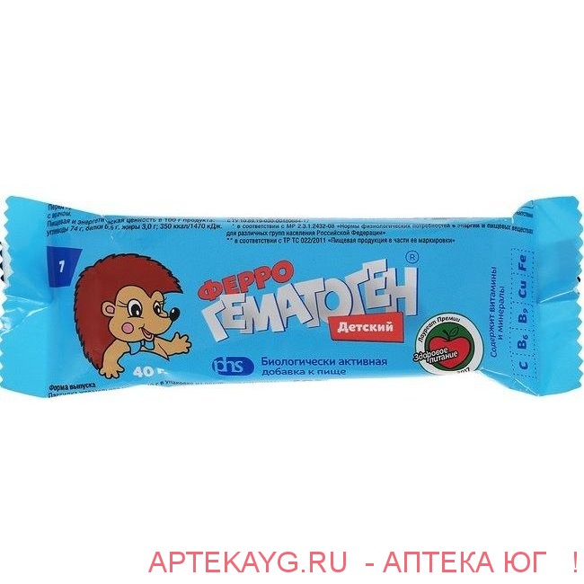 Феррогематоген детский пастилки жев. 40г (бад)
