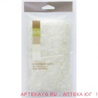 10-2044 qvs шапочка для душа полиэтиленовая 4 шт
