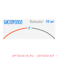 Бисопролол 0,01 n30 табл п/плен/оболоч