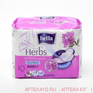 Прокладки традиционные белла  herbs  verbena komfort  №10  софт