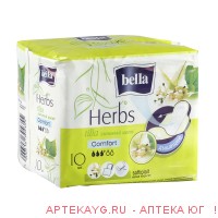 Прокладки традиционные белла herbs tilia komfort №10  софт