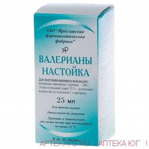 Валерианы настойка 25мл флак инд/уп